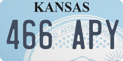KS license plate 466APY