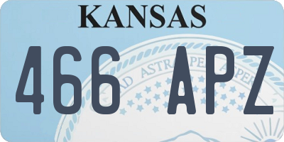 KS license plate 466APZ
