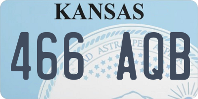 KS license plate 466AQB