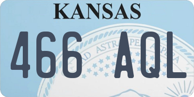 KS license plate 466AQL