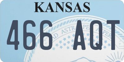 KS license plate 466AQT