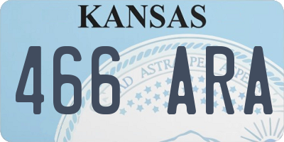 KS license plate 466ARA