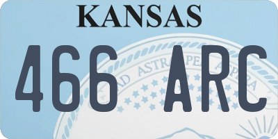 KS license plate 466ARC