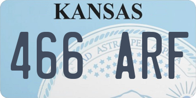 KS license plate 466ARF