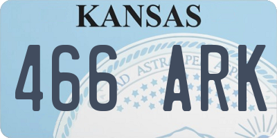 KS license plate 466ARK