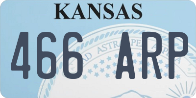 KS license plate 466ARP