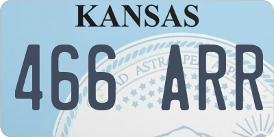 KS license plate 466ARR