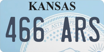 KS license plate 466ARS