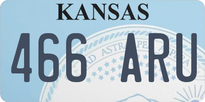 KS license plate 466ARU