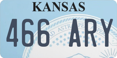 KS license plate 466ARY