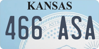 KS license plate 466ASA