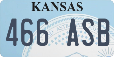 KS license plate 466ASB