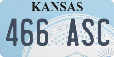 KS license plate 466ASC