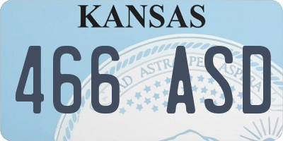 KS license plate 466ASD