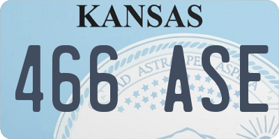 KS license plate 466ASE