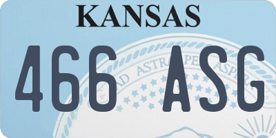 KS license plate 466ASG