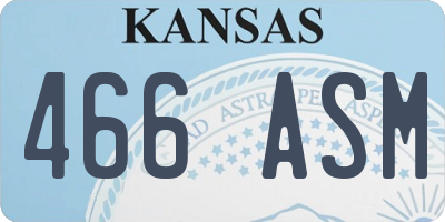 KS license plate 466ASM