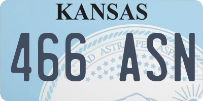 KS license plate 466ASN