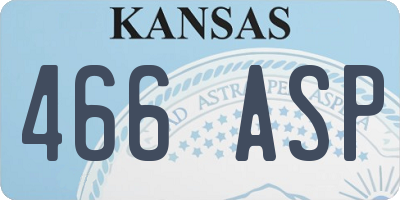 KS license plate 466ASP