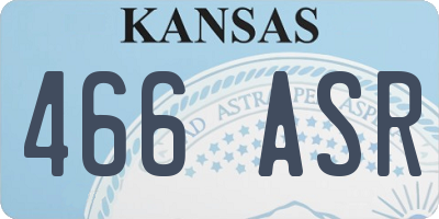 KS license plate 466ASR