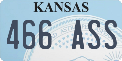 KS license plate 466ASS