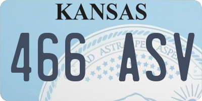KS license plate 466ASV