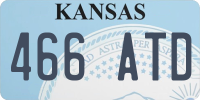 KS license plate 466ATD