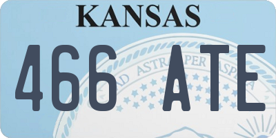 KS license plate 466ATE