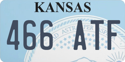 KS license plate 466ATF