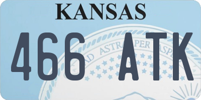 KS license plate 466ATK