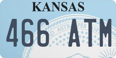 KS license plate 466ATM