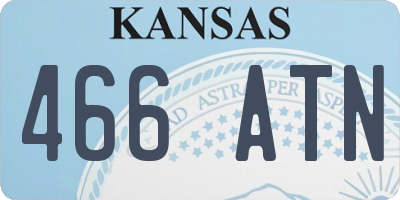 KS license plate 466ATN