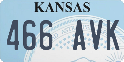 KS license plate 466AVK