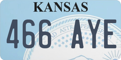 KS license plate 466AYE
