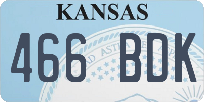 KS license plate 466BDK
