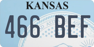 KS license plate 466BEF