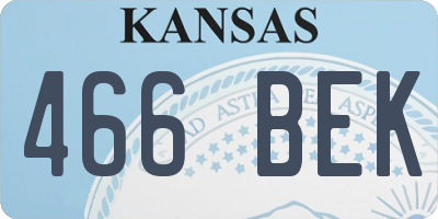 KS license plate 466BEK