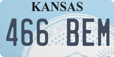 KS license plate 466BEM