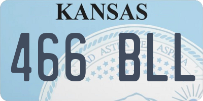 KS license plate 466BLL