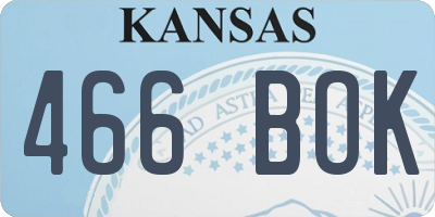 KS license plate 466BOK