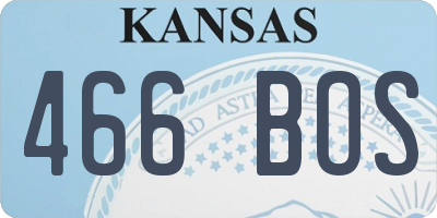 KS license plate 466BOS