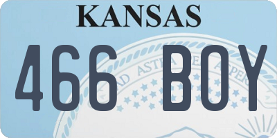 KS license plate 466BOY