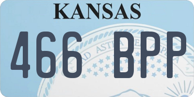 KS license plate 466BPP