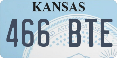 KS license plate 466BTE