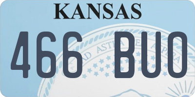 KS license plate 466BUO