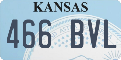 KS license plate 466BVL