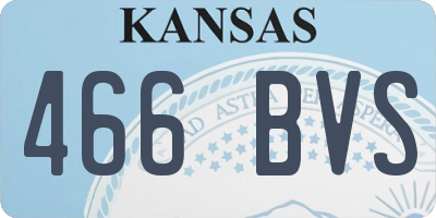 KS license plate 466BVS