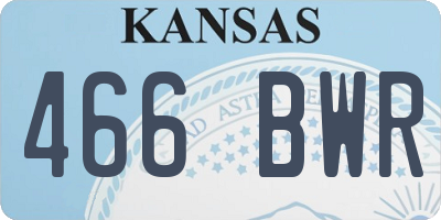KS license plate 466BWR