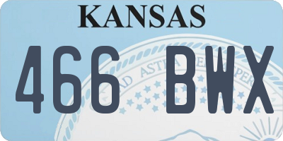 KS license plate 466BWX