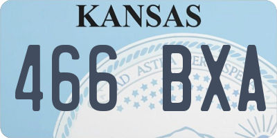 KS license plate 466BXA
